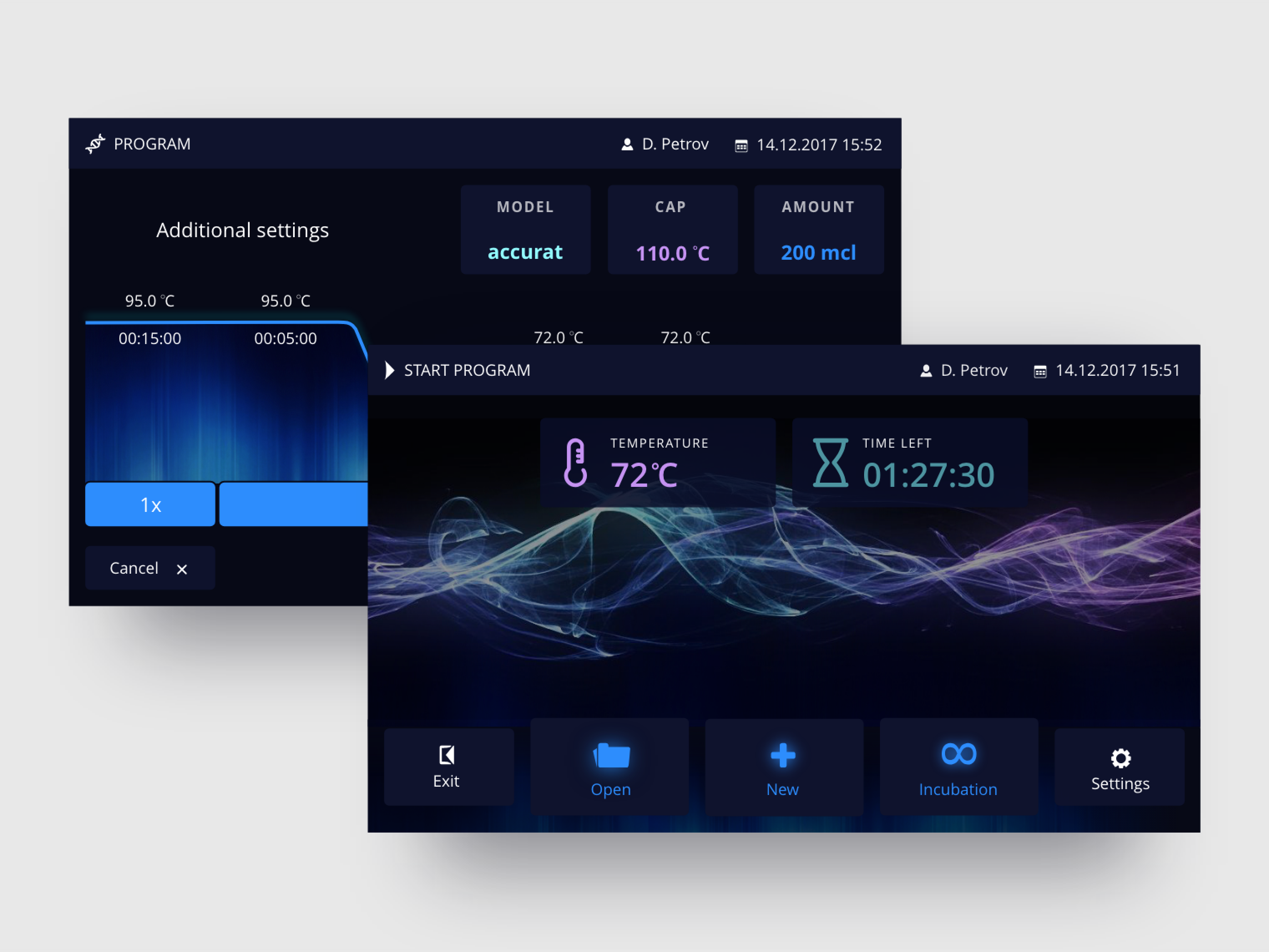 Thermal cycler device interface bacteriology concept dna infographic interface medical microbiology science ui ui ux uidesign user interface ux uxdesign uxui