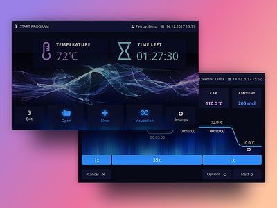 Thermal cycler device interface bacteriology concept dna infographic interface medical microbiology science ui ui ux uidesign user interface ux uxdesign uxui