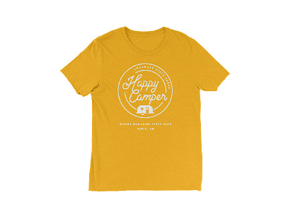 Happy Camper badge camper happy camper shirt yellow