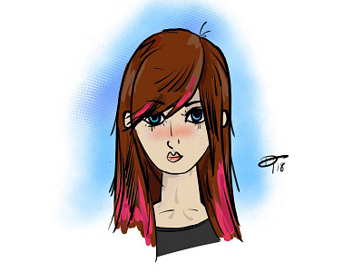 iPad Pro Sketch anime art cartoon comic draw fashion girl hand drawn illustration pink procreate sketch