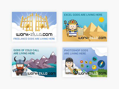 Work-Zilla Banners art banners design freelance illustration work zilla