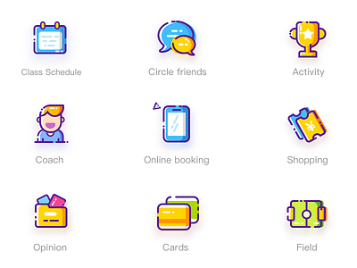 Dribbble colour fit gym icons