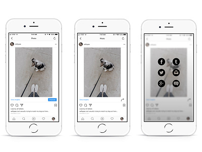Daily UI 010 - Social Share 010 daily dailyui dailyui010 instagram instagram redesign redesign social share ui ui010