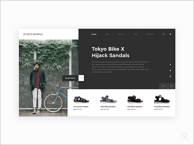 Hijack Sandals Website information architecture interaction design minimalism user experience user interface uxui website
