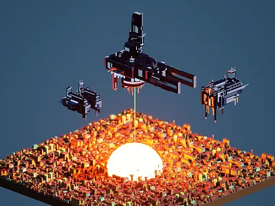 The end of all things. 3d isometric lowpoly magicavoxel voxel voxel art