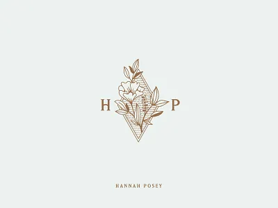 Hannah Posey Icon brand branding etched etching flower lines logo mark photography typography