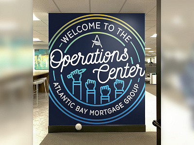 Operations Center Wall Decal badge decal flat illustration lettering logo typography vector vinyl wall