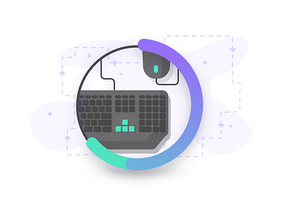 APM Mouse & Keyboard Illustration ap blue clean design flat green icon illustration logo ui vector web