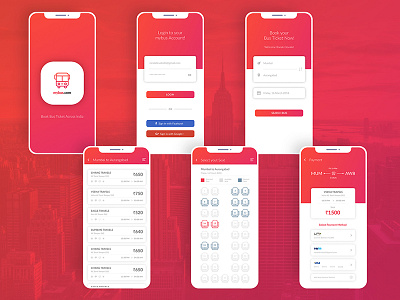 My Bus App app bus clean ticket ui ux web design