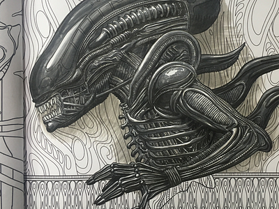 Alien brush markers coloring illustration shading