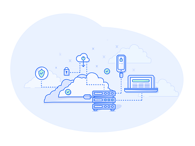 Cloud Services aws azure cloud database devops diagram illustration line stroke