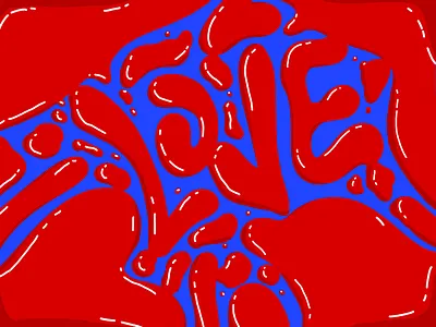 Liquid Love blood blue lettering letters liquid love molten red type typography