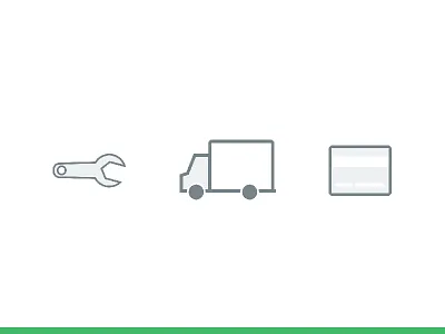 Fleet Icons card icon clean credit card icon fleet fleetio simple truck icon wrench wrench icon