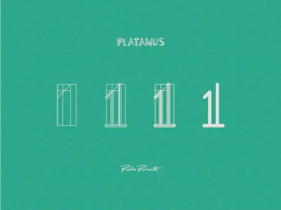 Platanus "1" brand grid letra logo logotype tipografia typography