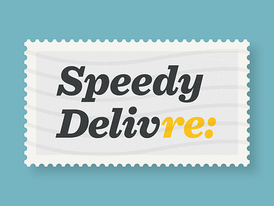 Speedy Delivre: first shot hoefler sentinel illustration stamp