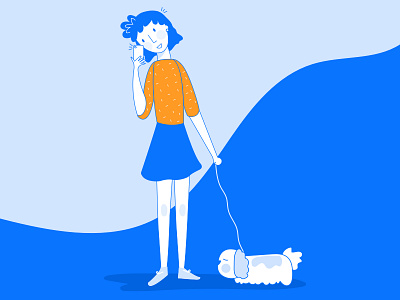 Girl on the phone branding character design digital girl illustration mobile phone