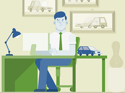 Office character design flat illustration office