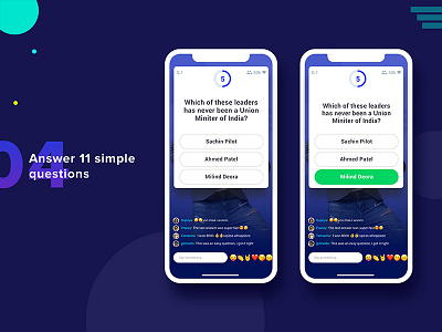 Live game show app anchor app application game host iphonex liveshow mobile question ui ux