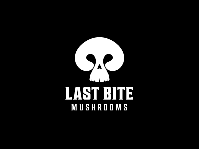 last bite mushrooms bite black death food last logo mushroom negative space simple