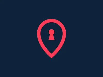 Local Security blue branding defense key location lock logo map pin mark pin red safe