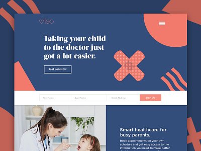 Leo Health branding healthcare startup visual identity web design