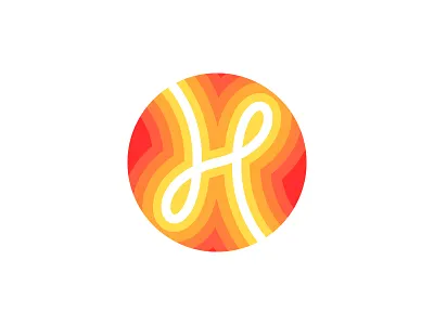 H Logo bold bright fire h hot logo mark thick lines