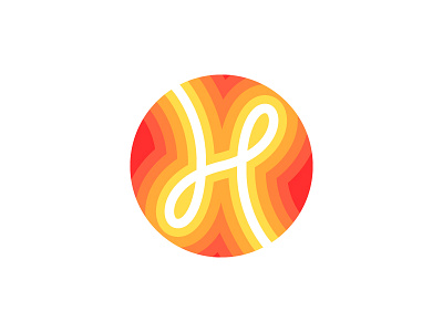 H Logo bold bright fire h hot logo mark thick lines