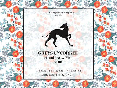 Greys Uncorked 2018 dogs greyhound illustration nonprofit pattern