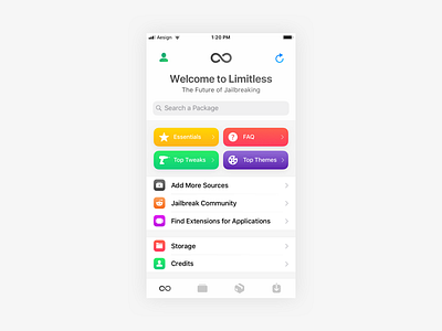 Limitless concept cydia jailbreak limitless ui userinterface