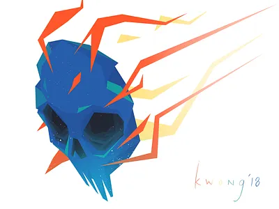 Blue Skull Meteor blue flames meteor skull vector vector art