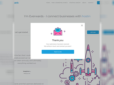 Thank you page form interface icon interface letter modal pink send thank ui user ux window you