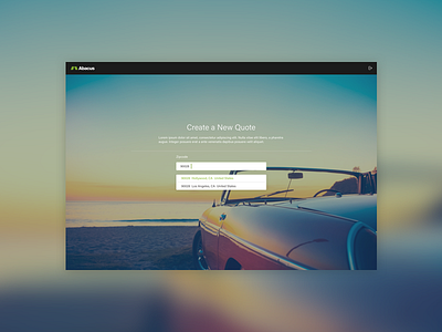 Abacus Insurance - New Quote Landing ui ux visual web ui
