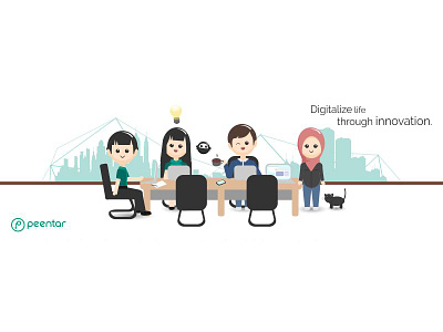 Peentar Meeting Social Media Banner banner company it meeting office peentar social media vector