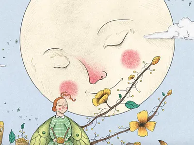 Knitting Spring botanical celtic digital fairy flaura knitting moon nature photoshop rafikillustrate spring texture