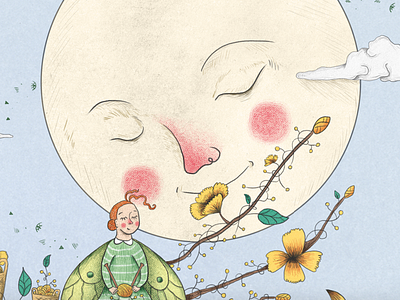 Knitting Spring botanical celtic digital fairy flaura knitting moon nature photoshop rafikillustrate spring texture