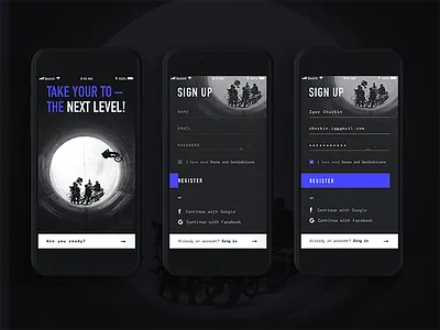 Daily UI: 001 / Sign up 001 challenge daily login minimal register sign ui ux