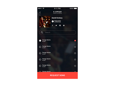 La piazza app music photoshop playlist ui ux