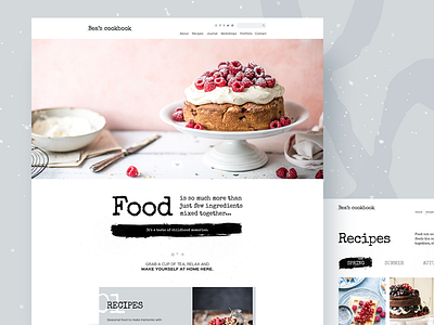 Bea's cookbook blog redesign bea blog food photography recipes ui webdesign webpage website wordpress