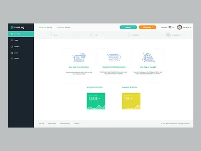 crypto exchange dashboard admin charts crypto dashboard icons illutration portal side menu tabs ui user ux