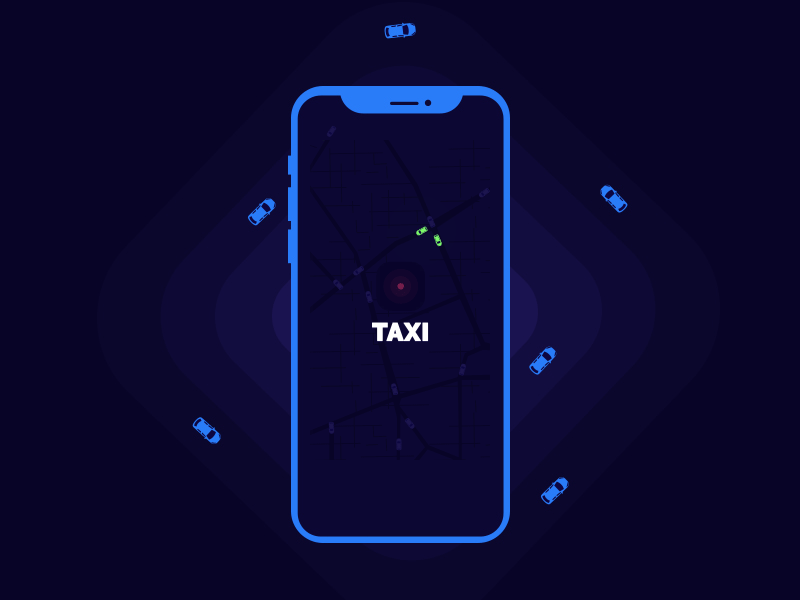 Taxi Splash Screen blue splash taxi ui ux