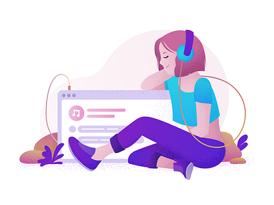 Music dream girl headphones music player rock woman