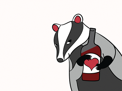 Wine not? badger illustration sketch vector wine