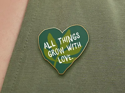 Pin Heart - Community Gardens brand community enamel gardens grow heart love nature pin plants texas usa