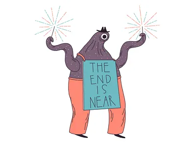 2018 New Year Card alien doomsday future monster the end