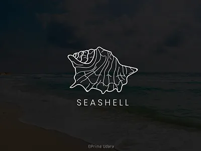 Seashell beach design flat iconic idea logo minimalist seashell srilankan udara