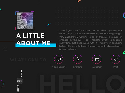 A Little About Me! about me design trend ui