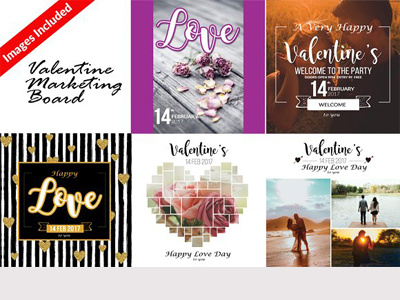 5 Valentine Marketing Board & Cards business business flyer clean company corporate business flyer valentines day flyer