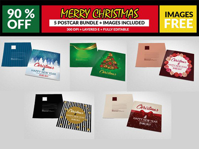 5 Christmas Postcard Templates 5 christmas postcard templates agency blue business business corporate agency flyer business flyer clean company