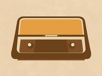 Radio 1/3 design icon media old radio retro style vector vintage