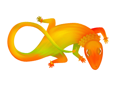 Funky lizard character digital funky gradient illustration lizard reptile